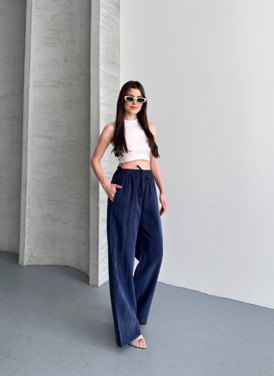 Massimo-Dutti Tensel Pantolon - Lacivert