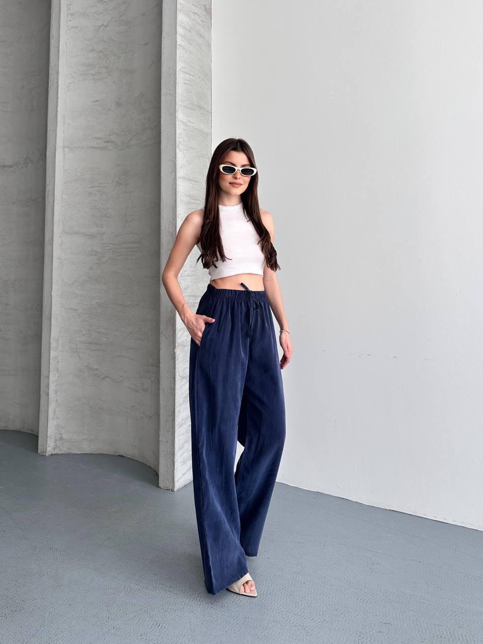 Massimo-Dutti Tensel Pantolon - Lacivert