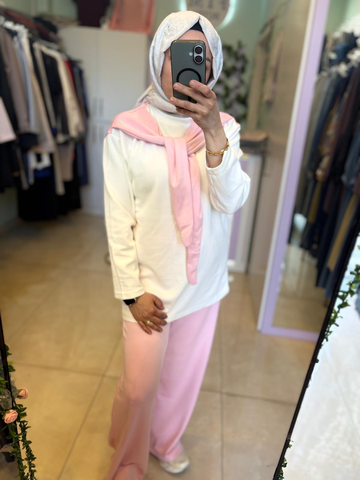 Happines Şal Detay Takım - Pembe