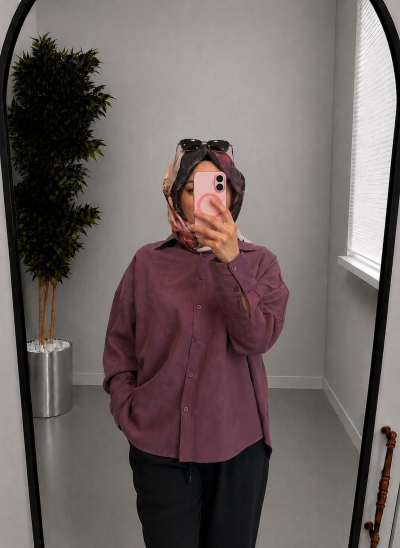 Massimo Dutti Gömlek - Bordo